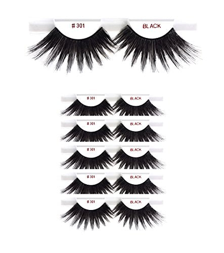 6-Pack #301 Christina Human Hair Eyelashes | Natural Black