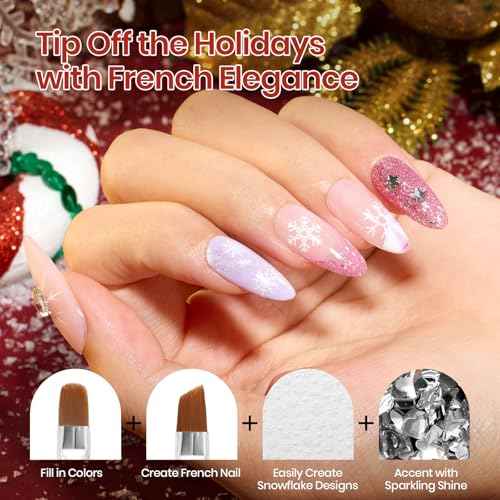 Beetles Christmas Nail Art Brushes 8pcs ? Crystal Christmas Nail Art Tools 5pcs Double-ended Nails Dotting Tool, 3pcs Striping Liner Brushes for Nails with Charms and Stickers Manicure Design Tools