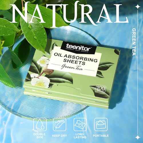 Teenitor Oil Blotting Sheets for Face, 400 Sheets Green Tea Oil Absorbing Sheets Blotting Paper for Oily Skin, Oil Absorbent Pads Face Oil Wipes Oil Sheets for Women, Oil Control Film Large 10cmx7cm