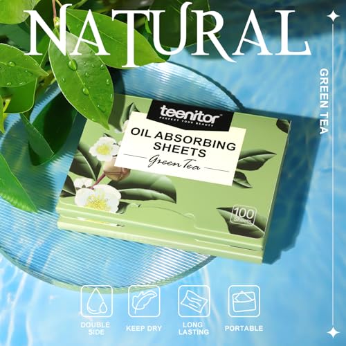 Teenitor Oil Blotting Sheets for Face, 400 Sheets Green Tea