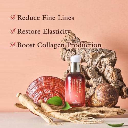 The Skin House Wrinkle Supreme Serum 0.67 fl. oz. Fermented Red Ginseng Skin Rejuvenating Face Serum | Korean Skin Care, K-beauty, 20ml