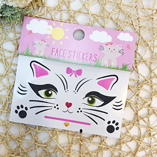 Animal Face Stickers - Leopard Cat Design (2 Sheets)