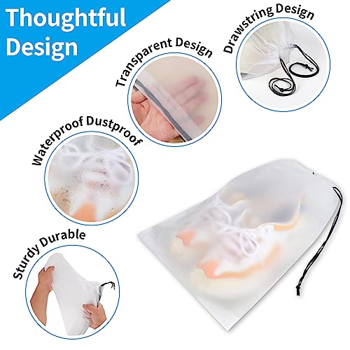 Waterproof Drawstring Shoe Bags, 15.7x11.8", 5-Pack