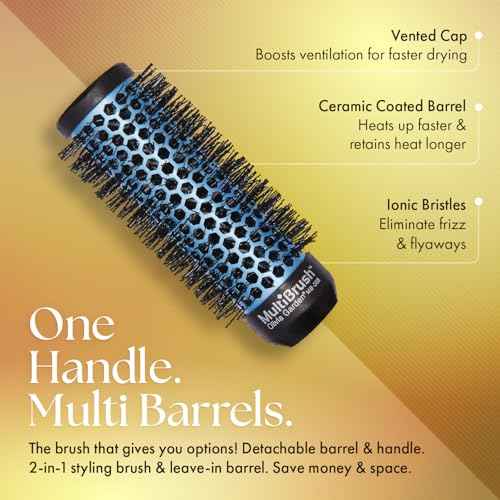 Olivia Garden MultiBrush - Non-Electrical Detachable Thermal Brush with Ceramic Barrel