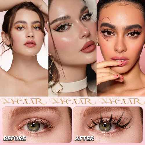 Fairy Lash Clusters Kit Spiky Manga Lash Clusters D Curl 144Pcs 8-18mm Lash Extension Kit Wispy Invisible Band Lashes Kit with Bond and Seal,Remover,Applicators DIY at Home(Fairy)