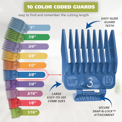 Wahl Color Pro Haircutting Kit with Color Coded Combs - Model 3029694