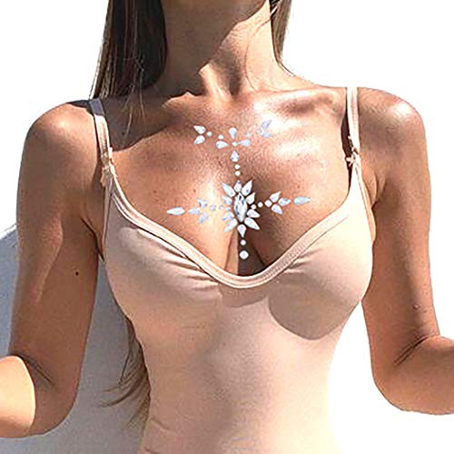 Rhinestone Mermaid Cross Chest Gem Crystal Eyes Face Stickers Jewels Body Rave Festival Party Face Jewelry for Women and Girls 2PCS