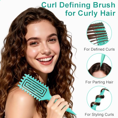 Curly Hair Brush with Boar Bristles - Detangling & Curl Defining
