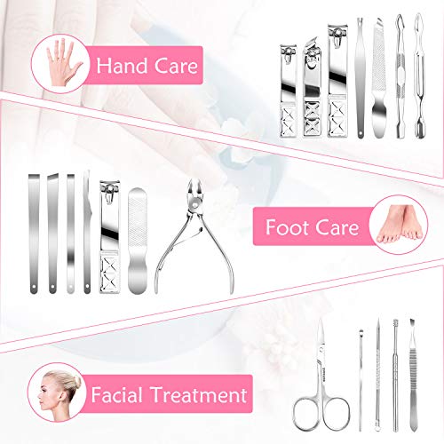 18-Piece Stainless Steel Manicure and Pedicure Set with Case