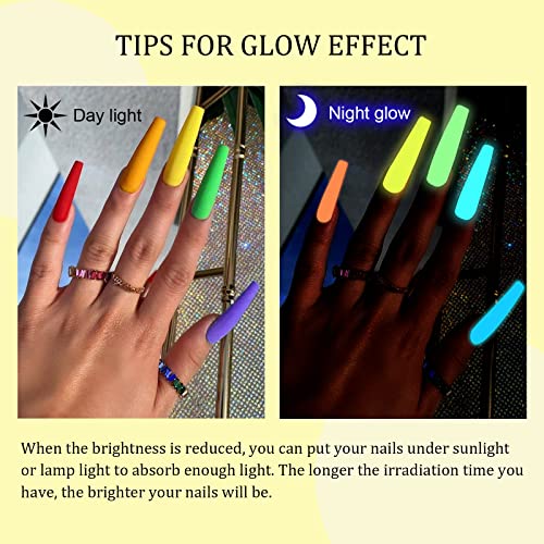 SAVILAND Glows in The Dark Gel Nail Polish Set - 12 Holiday Colors, Luminous Neon Nail Gel Polish Set with Cat Eye Magnets