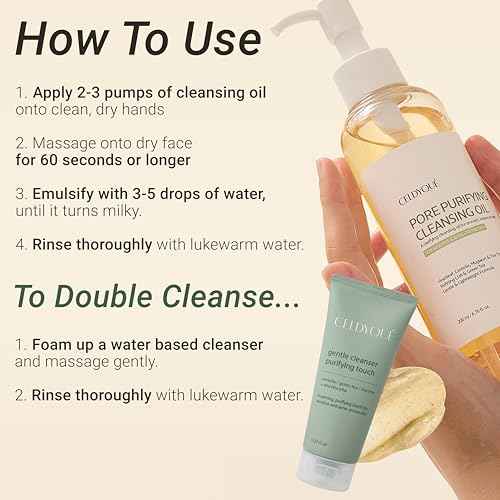 Pore Purifying Cleansing Oil ? Korean Face Wash with Centella, Tea Tree, Green Tea & LHA ? Gentle Makeup Remover for Sensitive, Acne-Prone Skin, Deep Pore Cleanser, 6.76 fl oz