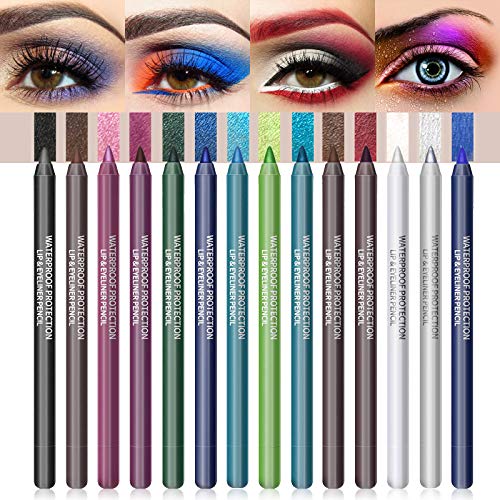 LOKFAR 14-Color Eyeliner Pen Set - Waterproof Metallic & Matte