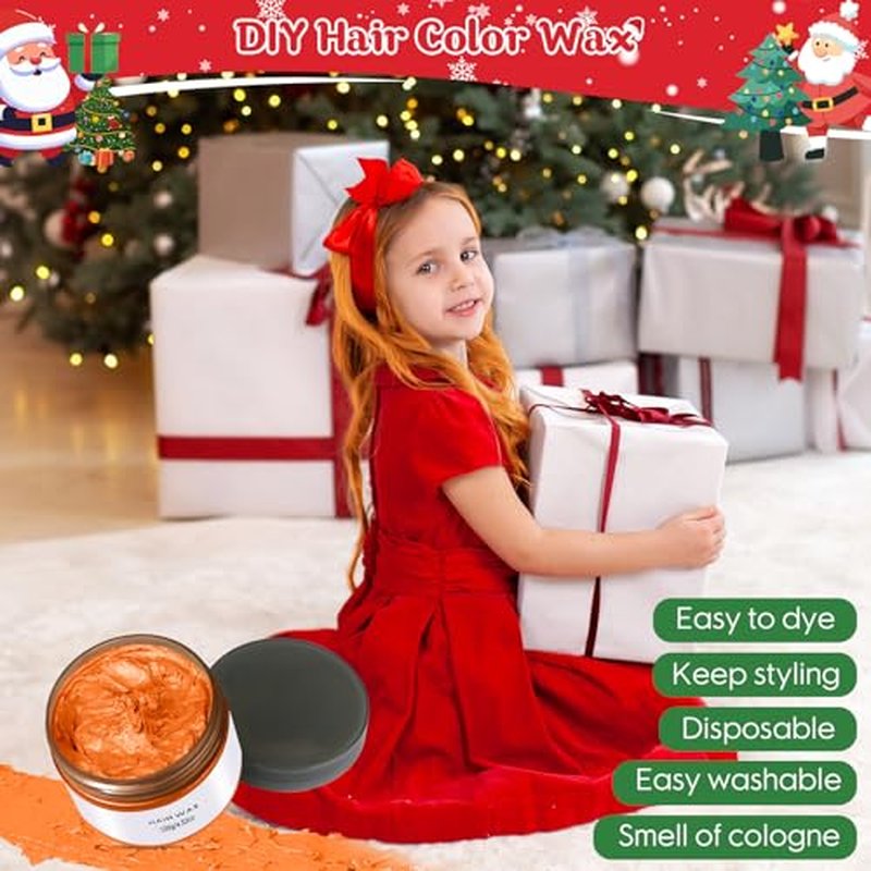 6-Color Temporary Hair Wax Set for DIY Hairstyles | Washable & Gentle