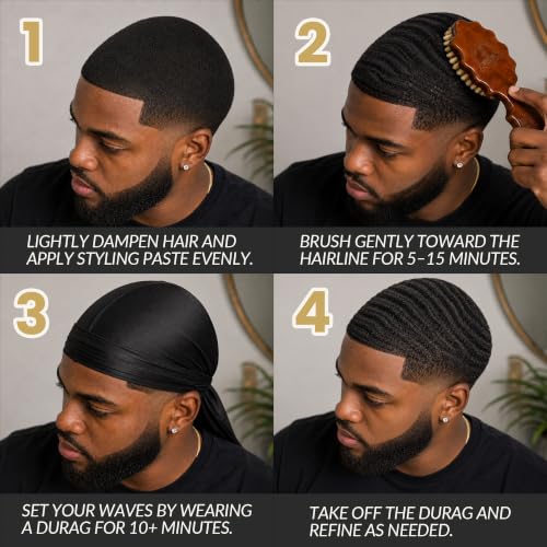 Kosher 100% Natural Plant Wave Brush for Curly & Coarse Hair