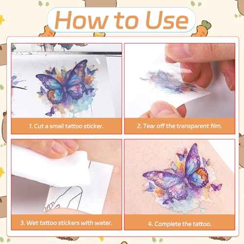 Cute Capybara Temporary Tattoos - 200+ Capybara Birthday Party Decorations Favors Supplies Funny Animals Tattoos Stickers Capy Themed Party Decor Gifts Rewards Prizes for Boys Girls