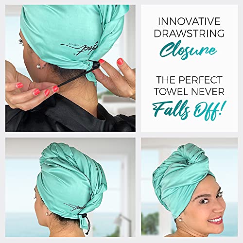 Fast Drying Microfiber Hair Towel Wrap with Detangling Brush
