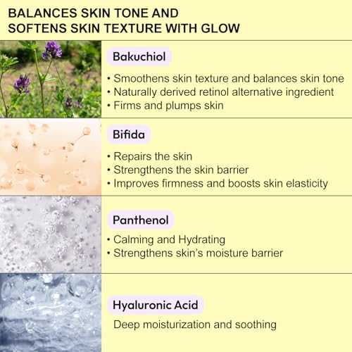 Foaming Glow Serum I Repairing Serum for Korean Glass Skin with Bakuchiol & Bifida, Smoothens Skin Texture, Balances Skin Tone, For Sensitive Skin, Fragrance-Free, Vegan (50ml / 1.69 fl.oz)