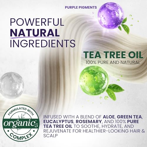 Tea Tree Purple Shampoo & Hair Mask Set for Blonde & Gray Hair