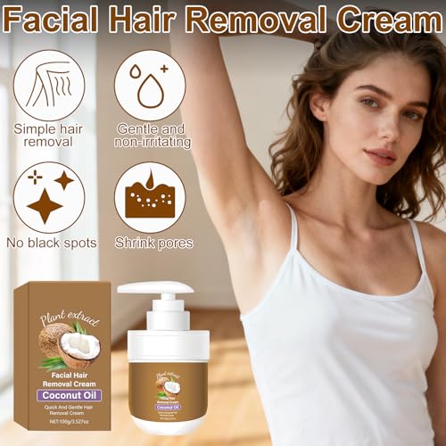 Coconut Oil Facial Hair Removal Cream for Women