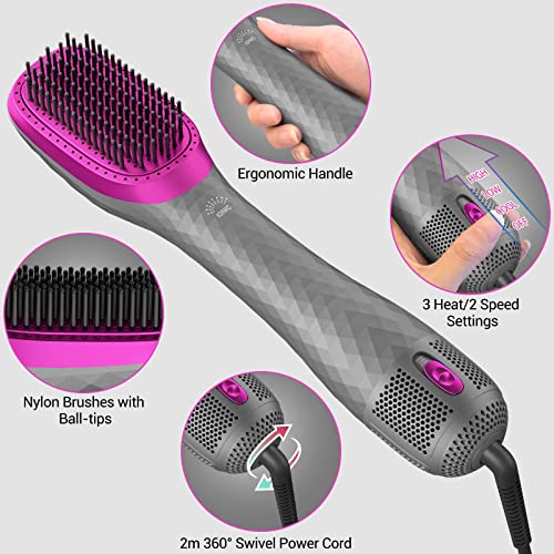 APOKE 3-in-1 Hair Dryer Brush - 1200W Ceramic Ionic Styler