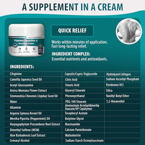 Plantar Fasciitis & Heel Spur Cream - Fast Relief with Arnica