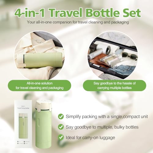 4-Pack 30ML Travel Bottles, Leak-Proof Pump Dispenser
