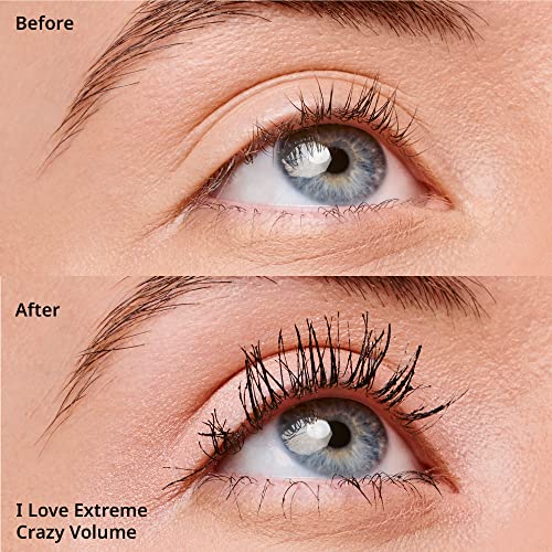 essence | I Love Extreme Volume Mascara (Pack of 1) | Flake Free, Intense & Dramatic Volume | Vegan & Cruelty Free