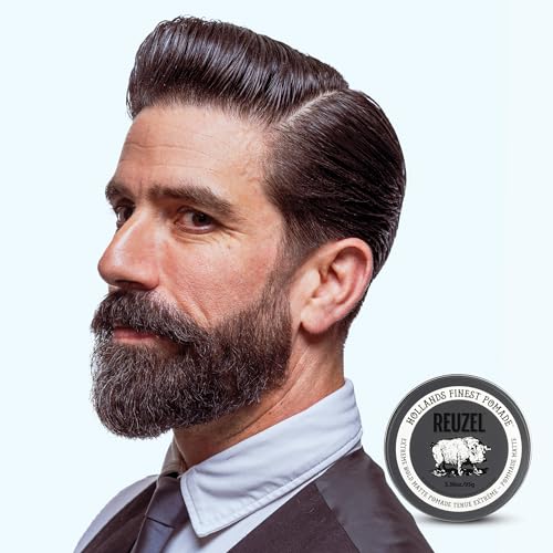 REUZEL Extreme Hold Matte Pomade, Strongest All Day Hold, Water Soluble Styling, Matte Finish & Flake Free, Easy To Wash Out, For All Hair Types