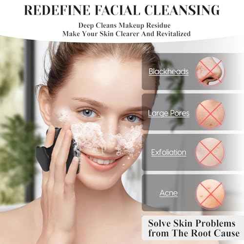 VWMYQ Silicone Face Scrubber - Exfoliating Face Scrubber for Women and Man, Gentle Facial Cleansing Brush Blackhead Acne Pore Pad Cradle Cap, Manual Soft Face Wash Brush for Deep Skin Care