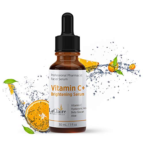 LaClaire Vitamin C+ serum, Strong vitamin c serum, brightening serum for face, topical facial serum with Hyaluronic acid, Vitamin c facial brightening serum, Made in the USA, Vitamin C Plus