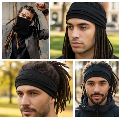 4-Pc Dreadlock Headband Tube Sock Head Wrap Set