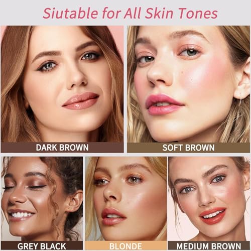 Eyebrow Stencils, Eyebrow Stamp Perfect Eyebrows, Eye Brow Stencil Kits Brow Stamp Eyebrow Kit Smudge-proof for Women With 10PCS Eyebrow Shaping Kit Long-Lasting, Blonde