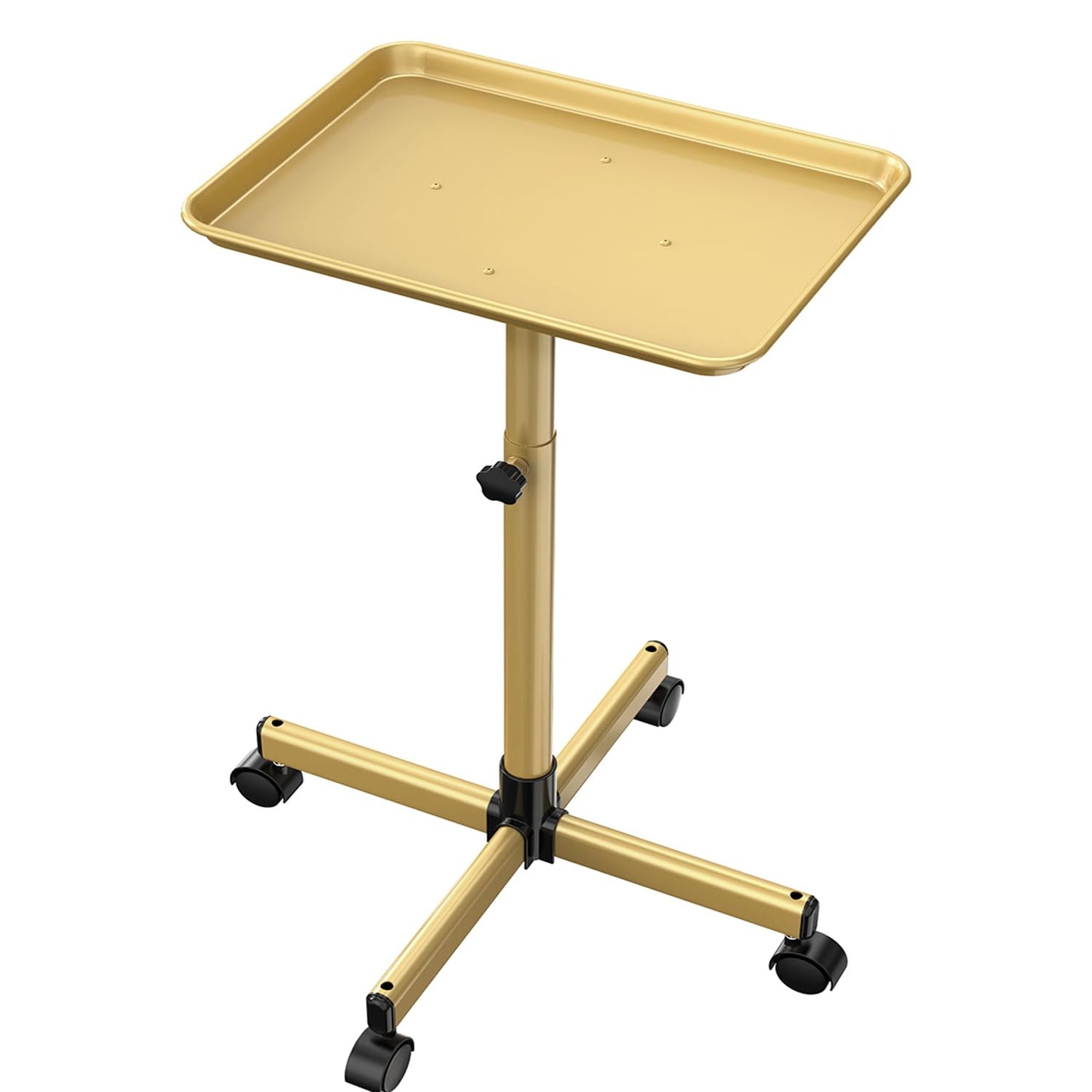 Salon Tray Cart, Salon Rolling Tray Adjustable Height, Tattoo Tray, SPA Rolling Trolley Tray for Beauty Hairstylist Dental Clinic,Champagne Gold