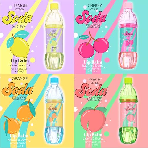 8pc Pop Gloss Soda Bottle Lip Balm Set - Fruity Flavors