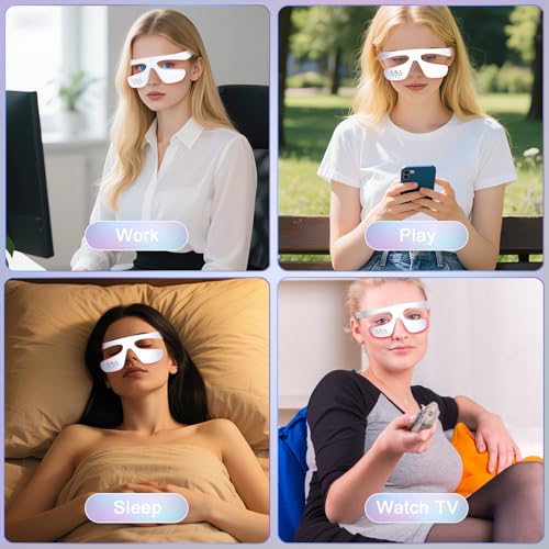 Under Eye Red Light Therapy Device with Massage - 3 Modes for Dark Circles & Eye Fatigue