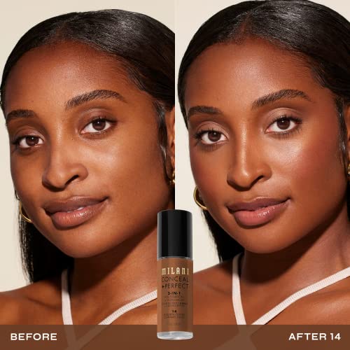 Milani Conceal + Perfect 2-in-1 Foundation + Concealer - Golden Toffee (1 Fl. Oz.) Cruelty-Free Liquid Foundation - Cover Under-Eye Circles, Blemishes & Skin Discoloration for a Flawless Complexion