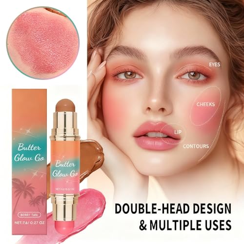 Dual-Ended Blush & Bronzer Stick – Creamy 2-in-1 Cheek Tint