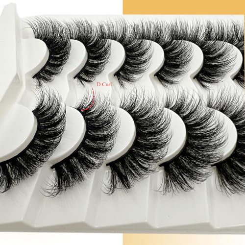 loladook 18mm Cat Eye Mink Lashes - 3D Full Strip Fluffy Eyelashes