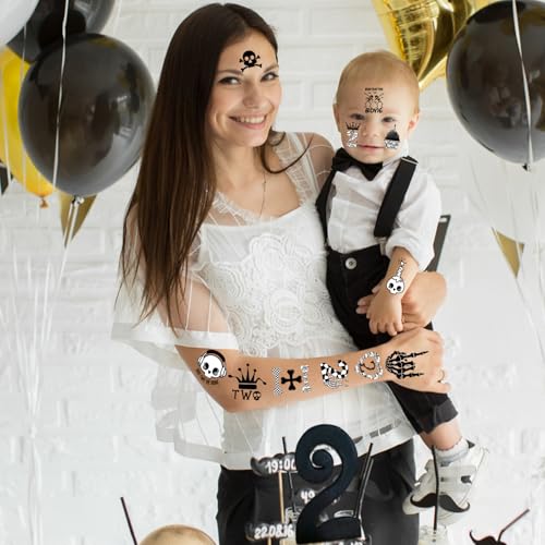 Bad Two the Bone Temporary Tattoos - 24 Sheets Rock Party Stickers
