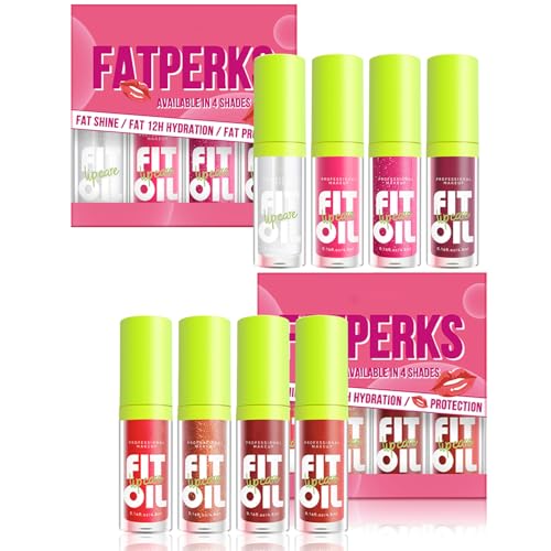 8-Color Lip Plumping Oil Set with Big Brush Head