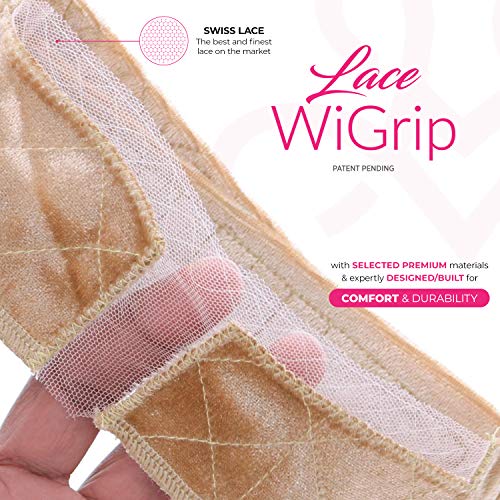 MILANO COLLECTION Lace Wigrip, Premium Lace Wig Band for Women, Fully Adjustable Wig Grip, Reinforced Swiss Lace by HAIRLINE, Secure Velvet Headband, Glueless, Nude