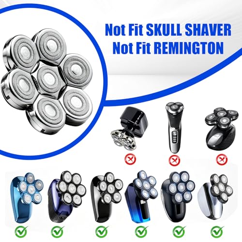 7 Head Shaver Replacement Head Shavers for Bald Men for Most Brand Men Foil Shaver Razor Universal Shaver Head,2pack