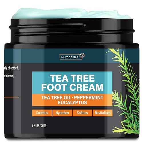 NUVADERMIS Tea Tree Oil Foot Cream ? Effective Recovery Cream for Dry, Cracked Feet, Athlete¡¯s Foot, Ringworm & Itchy Skin ? Soothing Moisturizer ? 7 oz