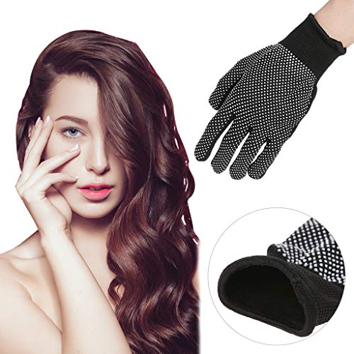 Gray Heat Resistant Hair Styling Gloves for Curling & Straightening - 2 Pairs