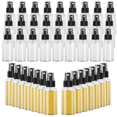 100PCS Small Spray Bottle, 1oz/30ml Travel Spray Bottle Clear Fine Mist Spray Bottles Plastic Empty Refillable Spray Bottles for Skin Care, Hair Care, Plant Care & Home Cleaning
