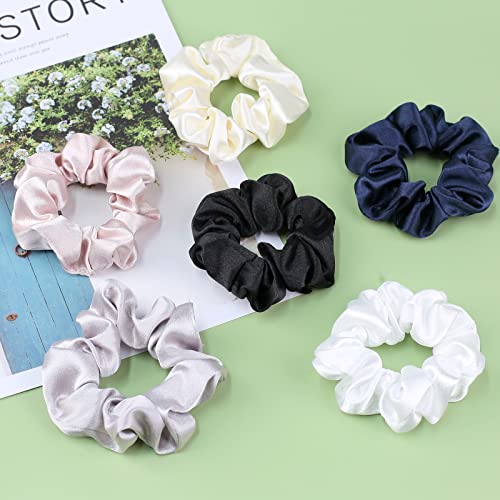 Satin Hair Scrunchies for Women, 16 Pack - Silk-Soft & Gentle