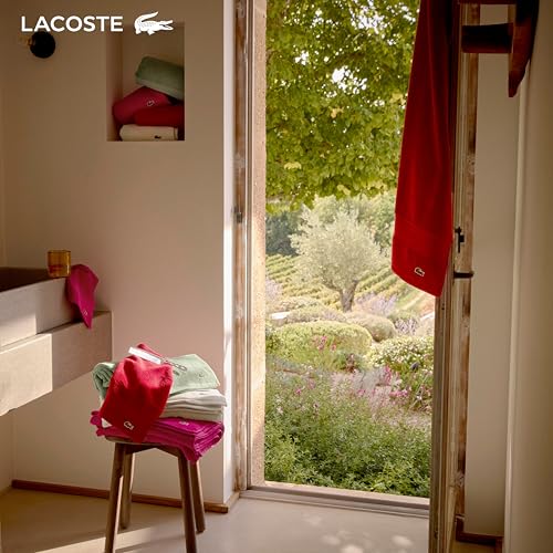 Lacoste Heritage 100% Supima Cotton Wash Cloth, Croc Green, 13" x 13" ? Highly Absorbent & Quick Drying, Premium Super Soft Bath Towel, Bathroom Essential, Gift for All Occasions, Machine Washable
