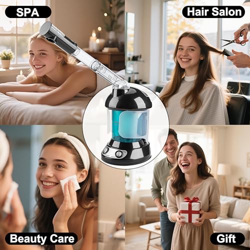 KINLITO 2-in-1 Face & Hair Steamer with Ozone, Ultrasonic Mist for Spa & Deep Cleansing