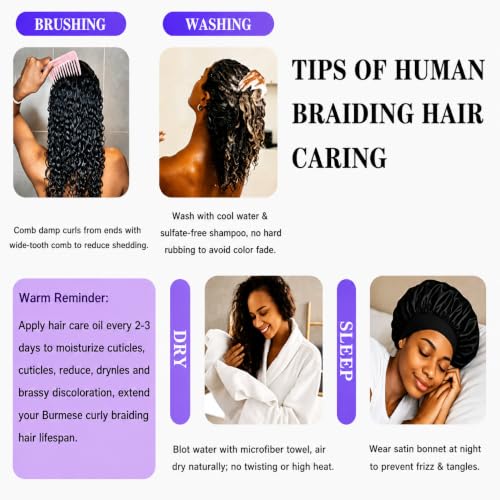 Omiliyah Burmese Curly Braiding Hair 20 Inch 100% Virgin Human Hair