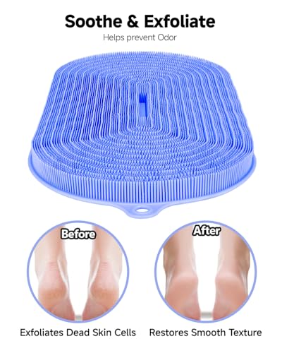VIWU Extra Large Silicone Shower Foot Scrubber Mat & Massager (21.3" x 14")